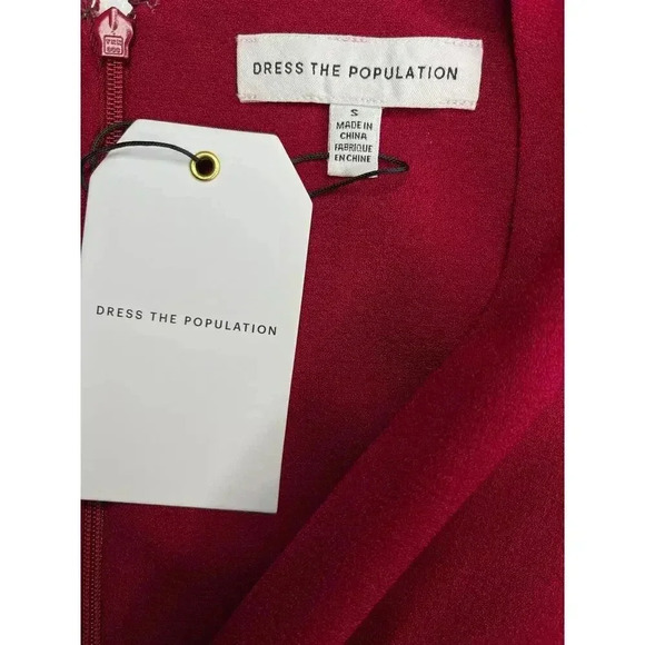 Dress The Population Catalina Dress in Garnet size S NWT Fit and Flare - Picture 8 of 12